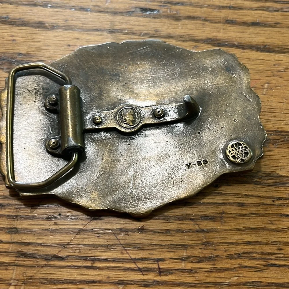 Livingston Wells & co big brass belt buckle